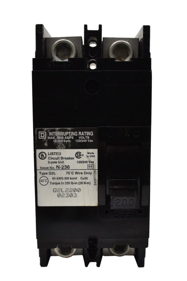 Square D Q2L2200 Circuit Breaker